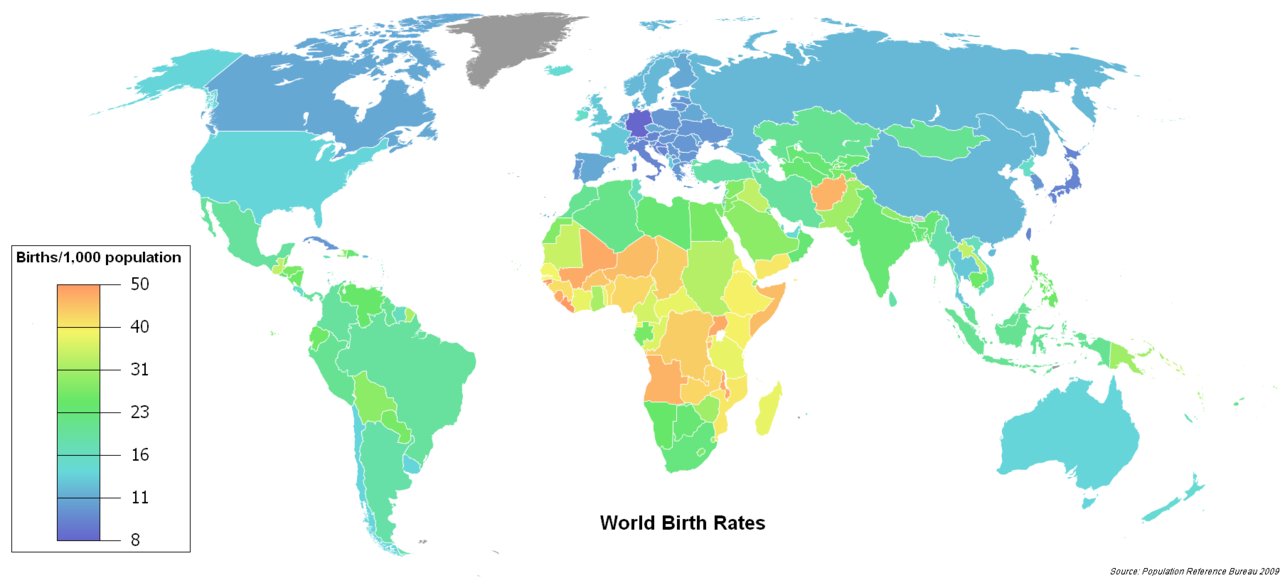 Tasa natalidad mundial