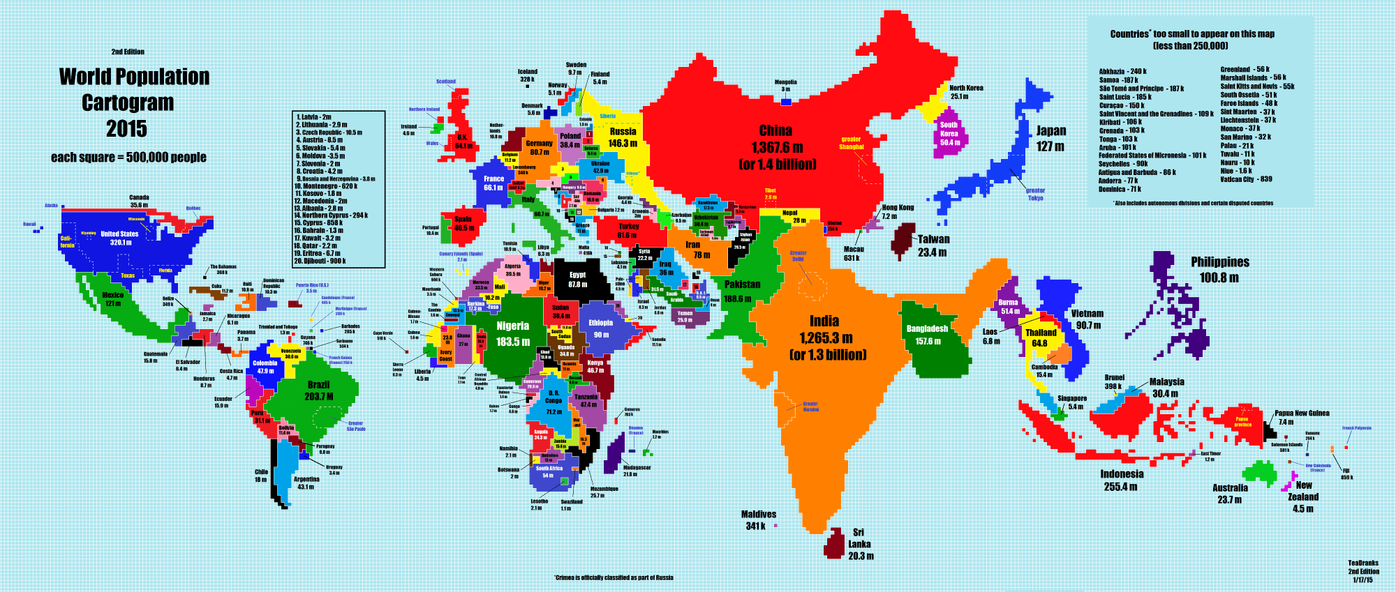 World population cartogram